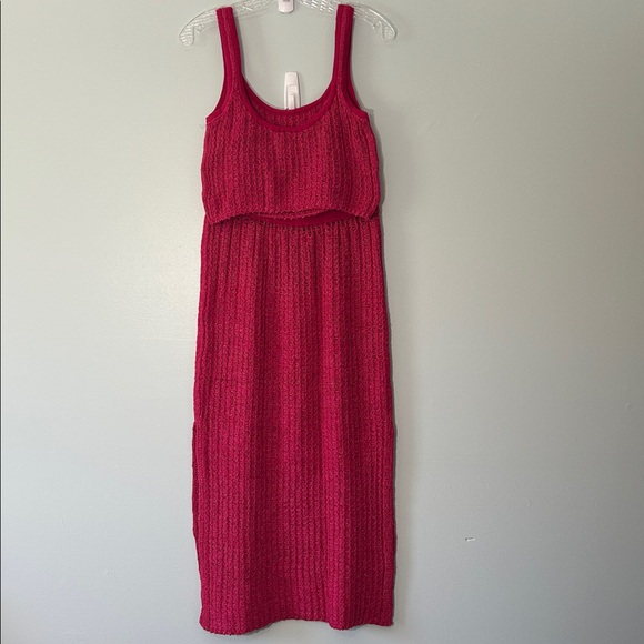 FP Beach Small Set Havana Sweater Set Free People in Love Potion Red Cotton Knit - Picture 4 of 14